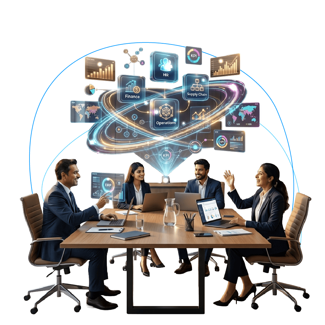 ERP implementation consulting workshop with an Ahmedabad manufacturing leadership team.