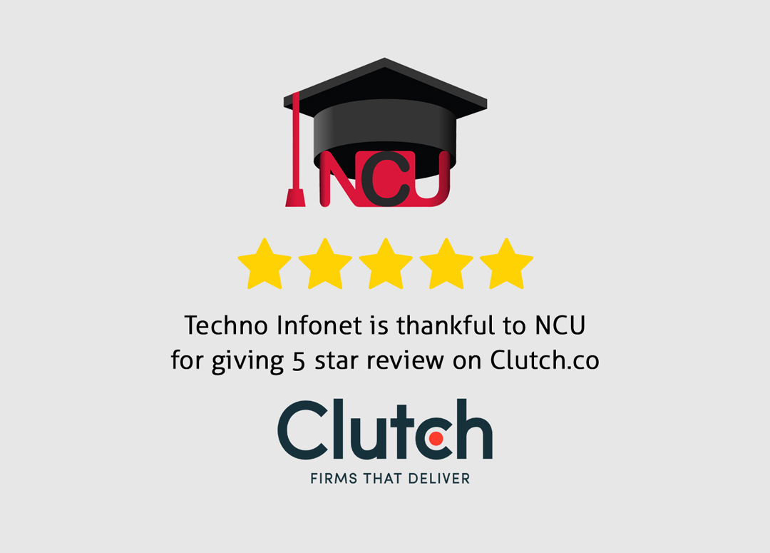 Techno Infonet is thankful to National Capital University for giving 5 star review on clutch.co